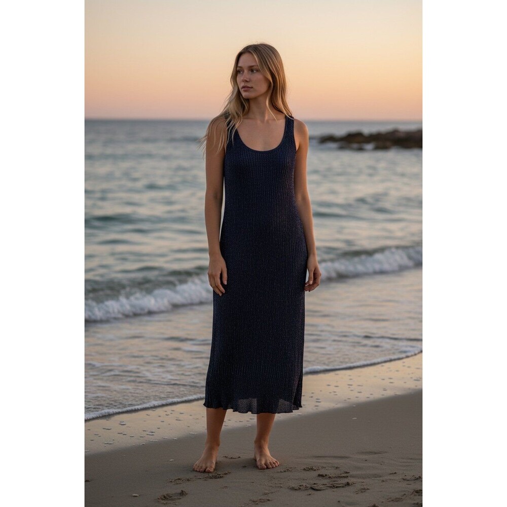 Tiana B. XS Shimmer Pleated Maxi Dress 90s Y2K Cocktail Evening Made USA